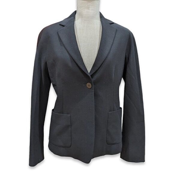 Donna Karan Signature Women's Black Single Button Wool Blazer Size US 8 - Picture 1 of 10
